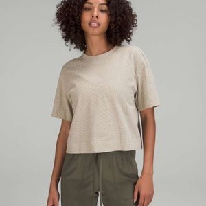 Heavyweight Cotton T-Shirt (Gradiating Grid Raw Linen Multi)
